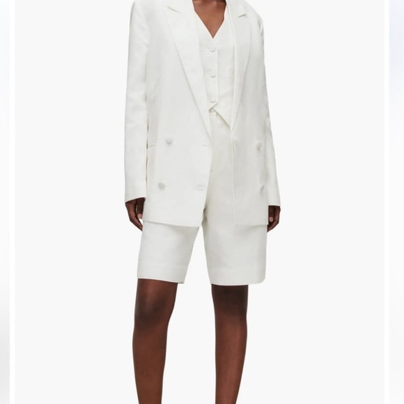All Saints Petra Longline Shorts Off White Size 2 NWT - Picture 1 of 5